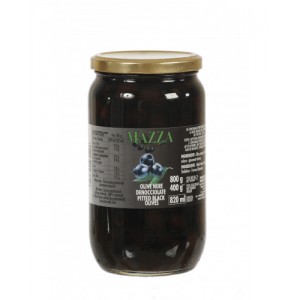 Alyvuogės juodos be kaulo MAZZA Italija, 700 g / 400 g